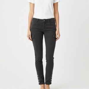 Gap Premium Skinny Cargo Utility Pants Button Detail at Ankles 4/27